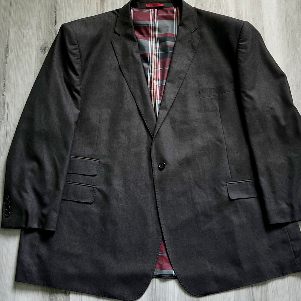 Statement Italy Men’s Super 150 Wool 2-pieces Modern Fit Dark Brown Suit Sz 56R - Picture 2 of 12